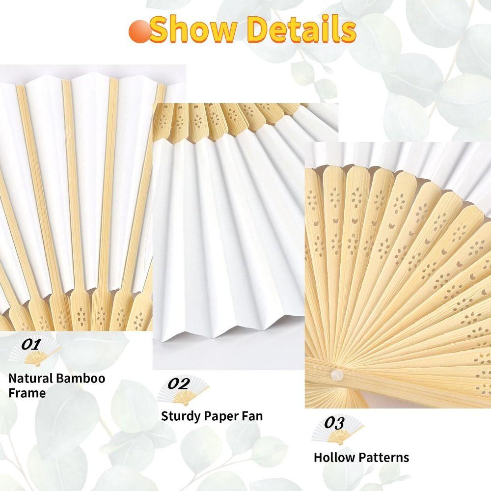 4 шт. 7/10/12 дюймов DIY Раскрашивание Веер Белый Пустой Складной Веер Подарки Веер для Тай-чи Свадебная Вечеринка