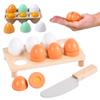 Pretend Kitchen Kids Toys Simulation Food Wooden Egg Set Magnetic Paste Eggs Pretend To Play Cutting Food Girl Cooking Games New