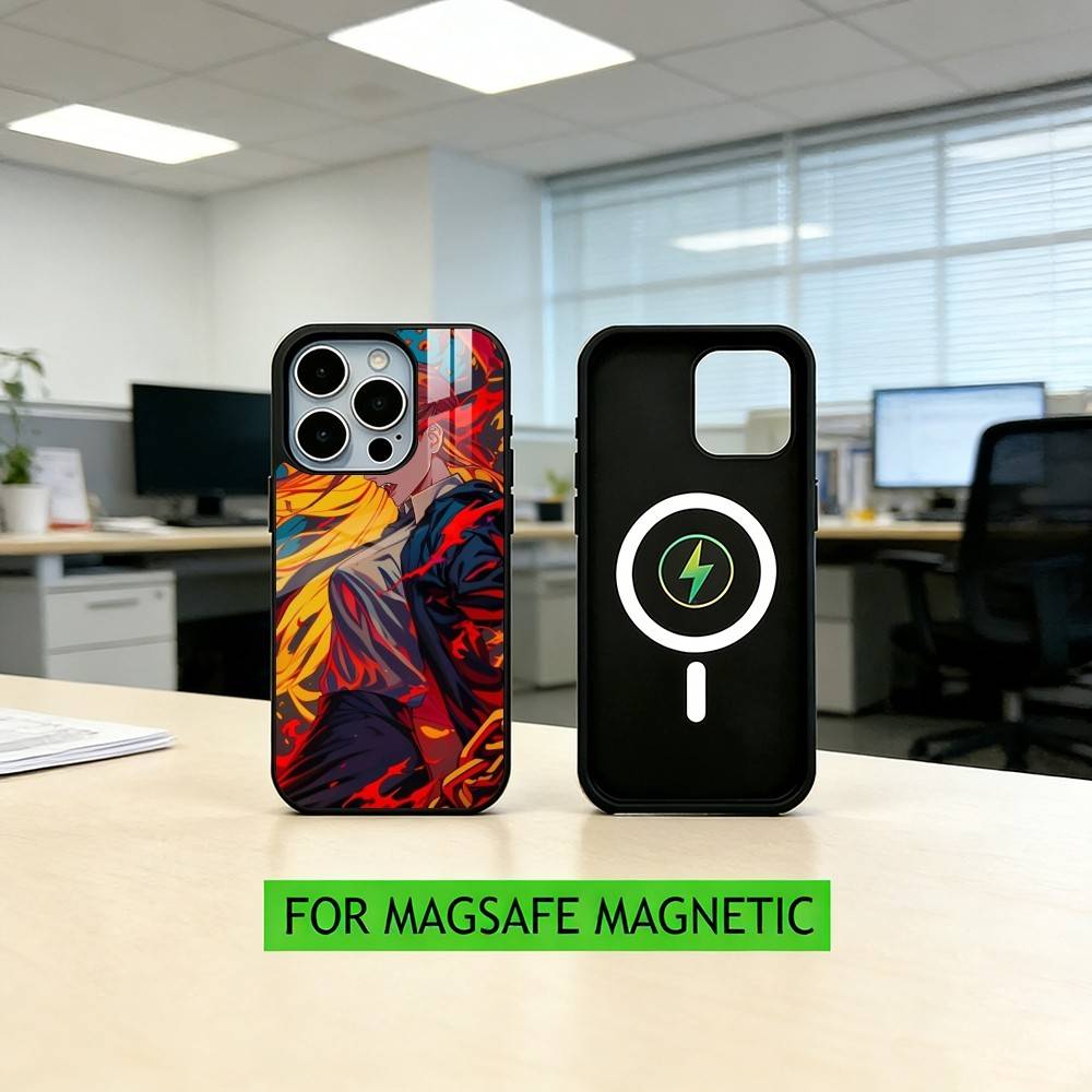 Chainsaw-w Man P-Power Phone Case For iPhone17,16,15,14,13,12,11 Plus,Pro Magnetic For Magsafe Wireless Charging