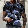 Men's 3D T-shirt Hip Hop Round Neck Short Sleeve Top Abstract Harajuku Men's T-shirt