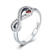 BAMOER 925 Sterling Silver Infinite Heart Finger Ring Women Ring Precious Jewelry Gift