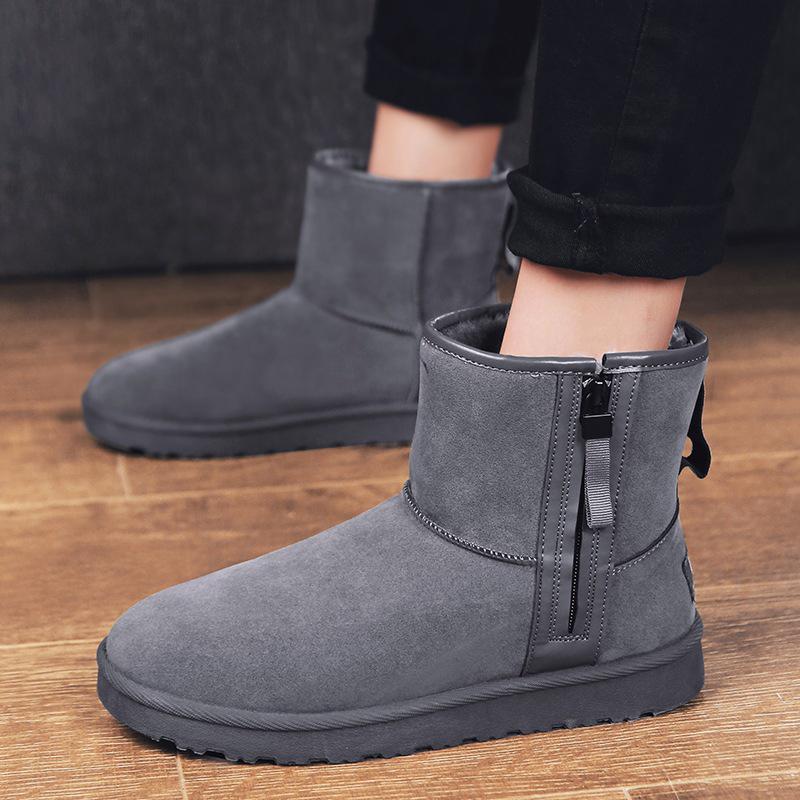 Зимние ботинки мужские хлопковые туфли студенческие высокие бархатные теплые шерстяные туфли северо-восток мужские зимние новые уличные модные туфли мужские