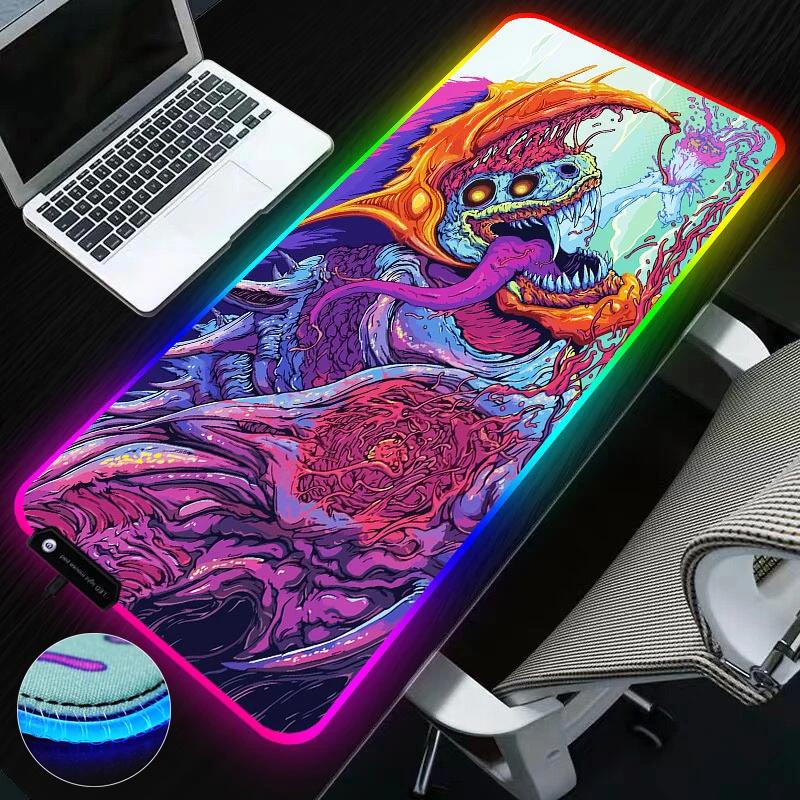 Sovawin 800x300 большой светодиодный RGB-подсветка игровой коврик для мыши XL геймерский коврик Grande коврик для мыши cs go Hyper Beast для ПК компьютера