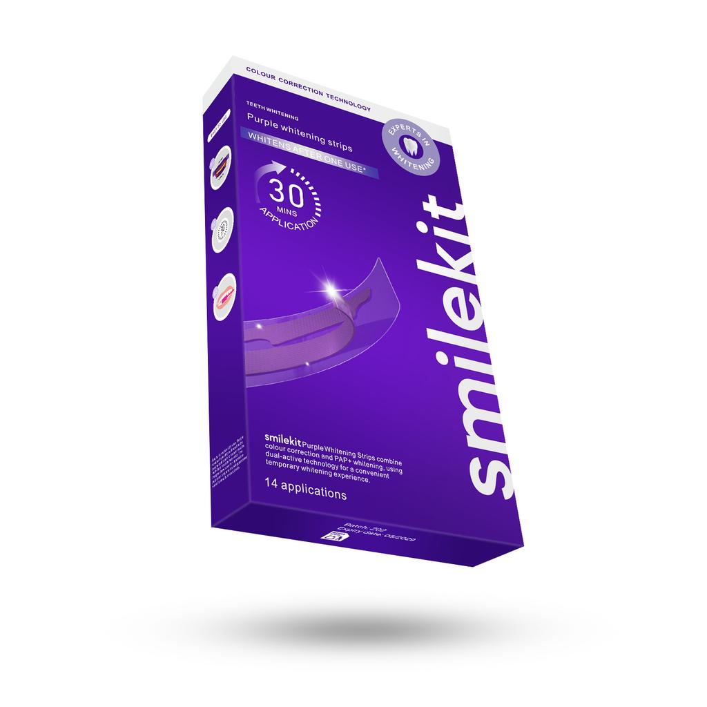 Purple Whitening Strips, 14 Pairs, Professional Teeth Whitening Strips for Removing Stains, Fast Whitening, Safe for Sensitive Teeth