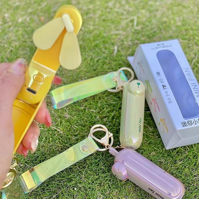 Cute Mini Fan Portable Hand Fold Bedside Office USB Charge Battery Table Desk Cooling USB Cooling Folding Handheld Fan