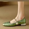 2024 New Women's Retro Medium Heeled Women's Fashionable and Versatile Soft and Comfortable Ballet Shoes