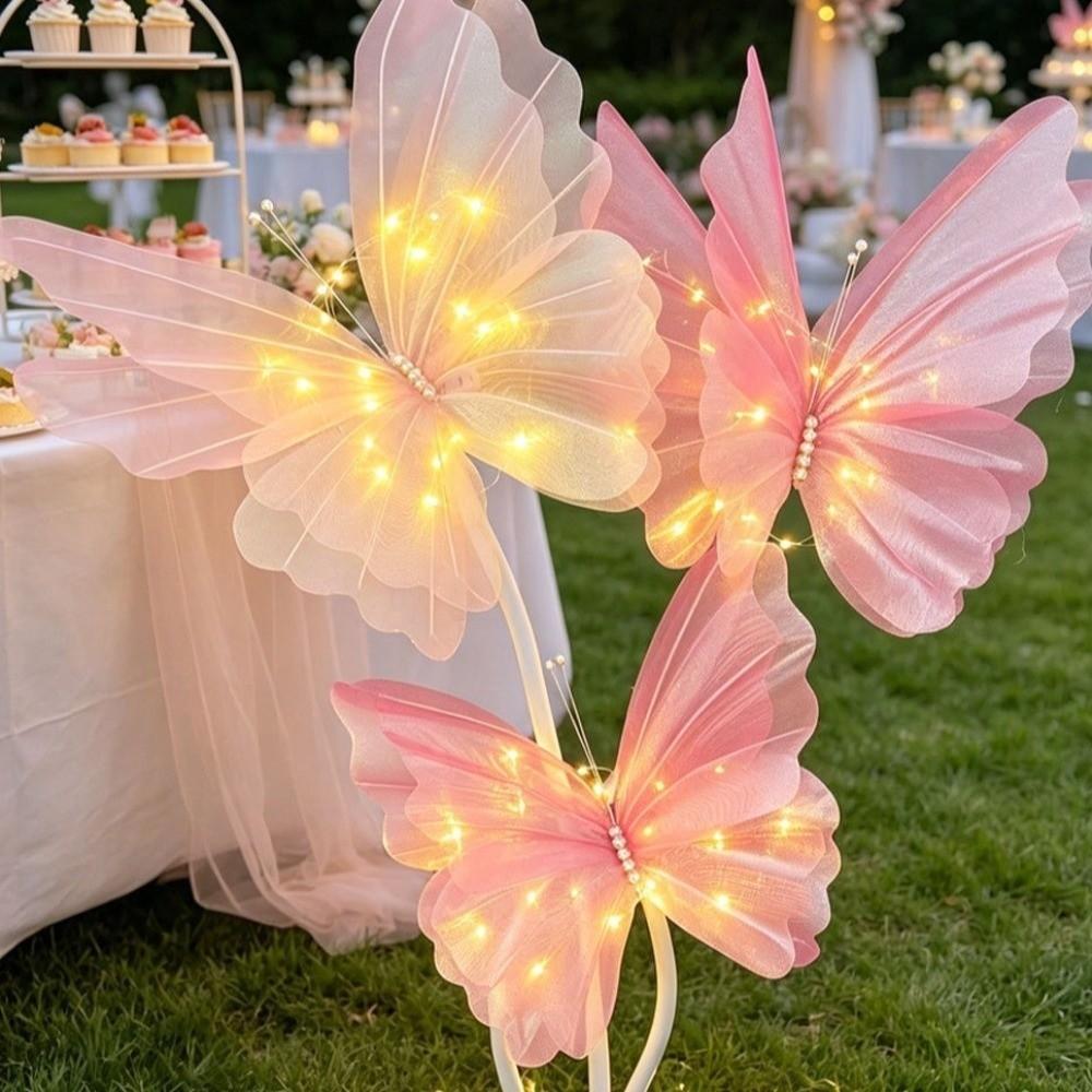 50CM Butterfly Strip Light Silk Material Luminous Decoration Sparkling Yarn Flower Spring Party