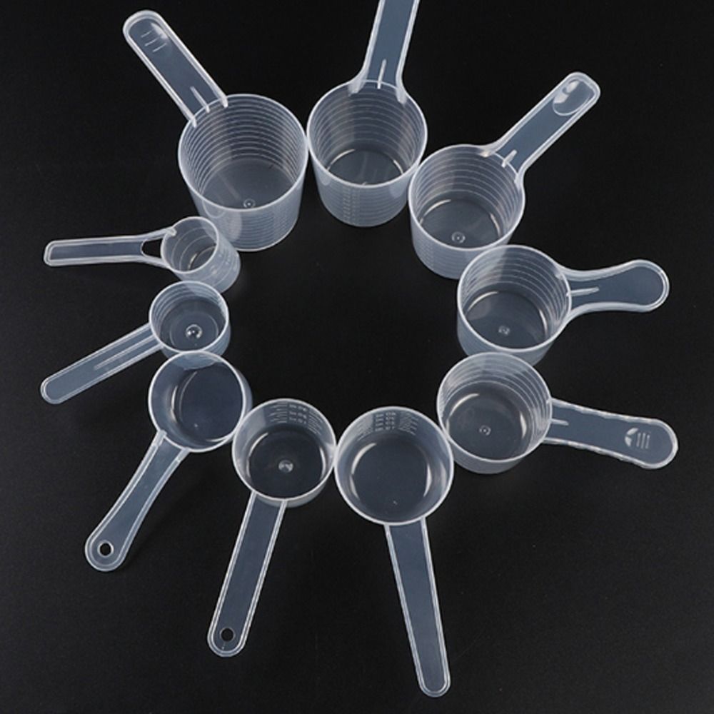 5pcs/set Transparent Flat-bottomed Spoon Plastic Measuring Spoon  Home Kitchen Baking Accessories