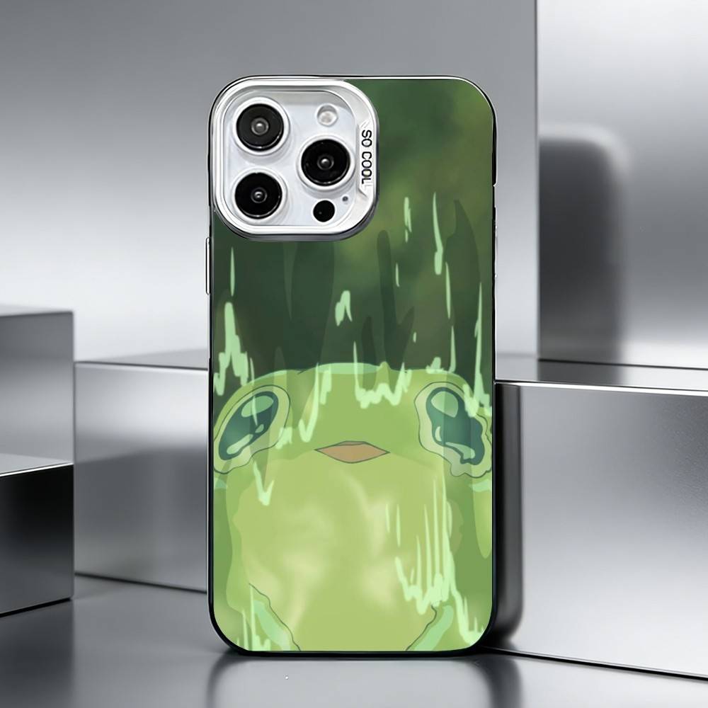 H-Счастливая Лягушка Чехол для Телефона Для iPhone 17,16,15,14,13,12,11 Plus,Pro Max,XS,Цветной серебристый чехол для телефона