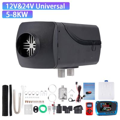 Универсальный стояночный воздушный отопитель с двойным напряжением 12 В 24 В, комплект 1 кВт-8 кВт, дизельный бесшумный автомобильный отопитель с ЖК-дисплеем, двунаправленный / обычный