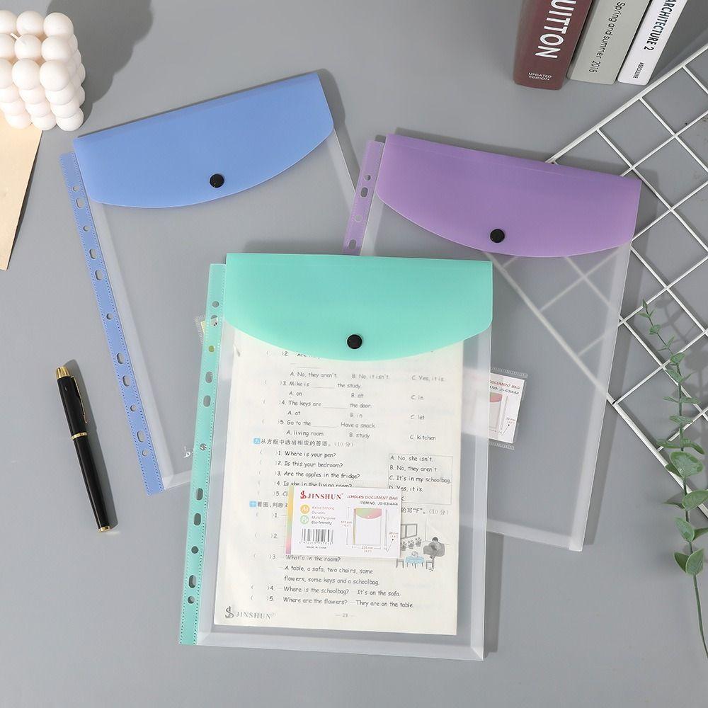 6 Pcs PP Binder Folders A4 Punched Pockets Perfect Label Loose-Leaf School