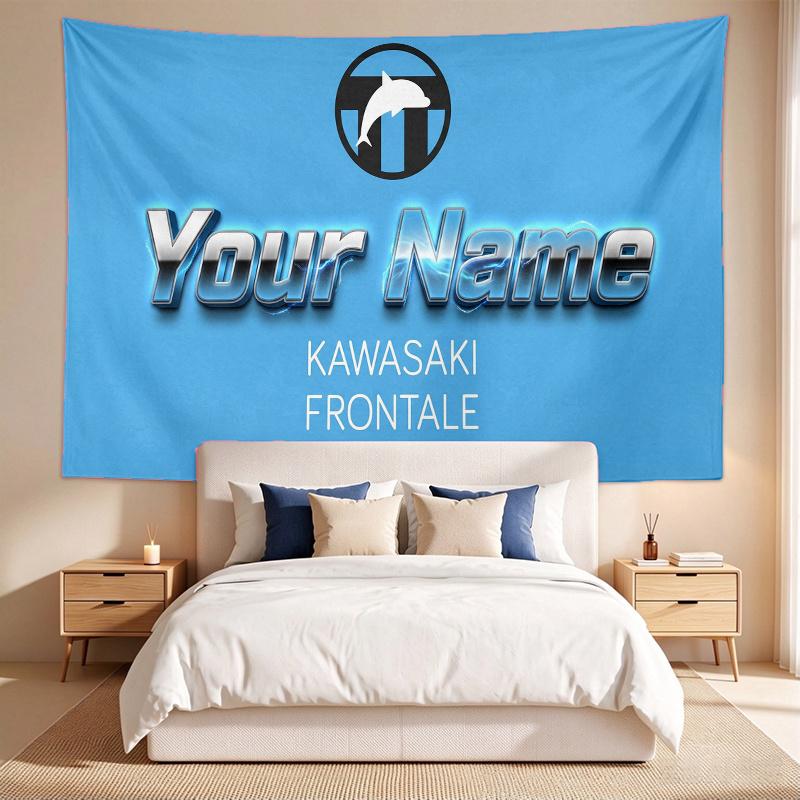Kawasaki Frontale (1) Custom Name Tapestry Wall Hanging Tapestry Wall Art Decor for Bedroom Living Room