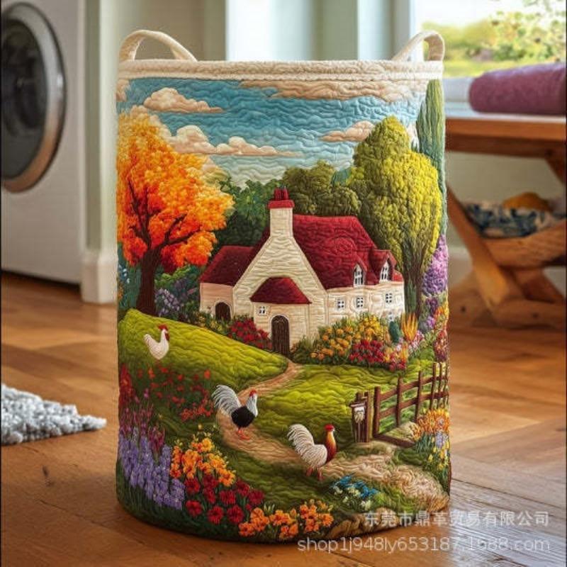 New 3D Trend Multi-color Pattern Quilting Storage Basket Laundry Basket Storage Basket