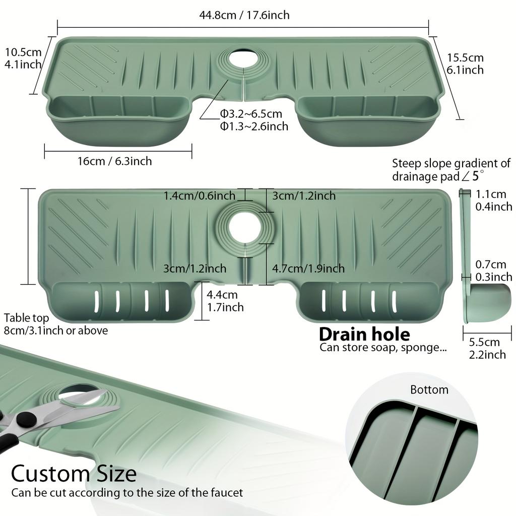 Kitchen Faucet Absorbent Mat Sink Splash Guard Silicone Drainage Drying Pad Countertop Protections Home Kitchen Accessories 2024