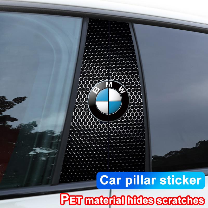 MXUI1 BMW Car BC Pillar Protective Film Auto Center Pillar Logo Sticker For F30 X2 X4 E90 F20 E46 E60 X6 F40 F10 E28 X3 X1 E70 X7 E92