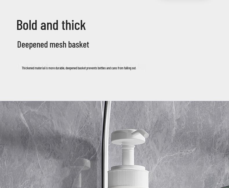 Punch-Free Bathroom Shelf & Shower Head Hanging Basket for Shampoo and Shower Gel Storage