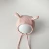 Solid Color Rabbit Baby Hat Autumn Winter Warm Newborn Ear Protection Cap Cute Cartoon Lac-up Infant Boy Girl Beanie Caps