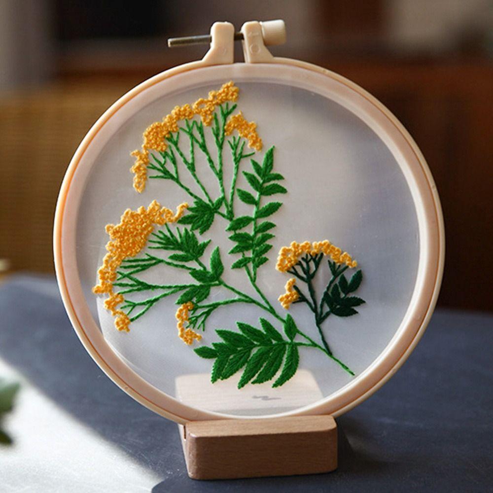Sewing Accessories Needle Thread Embroidery Hoop Needle Punch Cross Stitch Kit Flower Embroidery