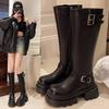 Tall Knight Boots Women's Autumn 2025 New Thick Heel Thick Sole Knee Boots Belt Buckle Fashion Martin Boots