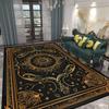 Home Decoration Luxury Black Living Room Rug Antiskid Golden Border Gaming Room Carpet Big Size Soft Entrance Door Mat Washable