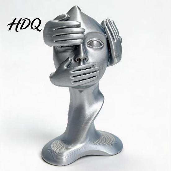 Современные Домашние Аксессуары 3D Печатная Абстрактная Арт-Скульптура Современное Настольное Украшение для Офиса Креативный Портрет Декор для Гостиной Статуэтка