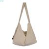 X7XC Fashionable Corduroy Shoulder Bag With Comfortable Strap Large Capacity Handbag
