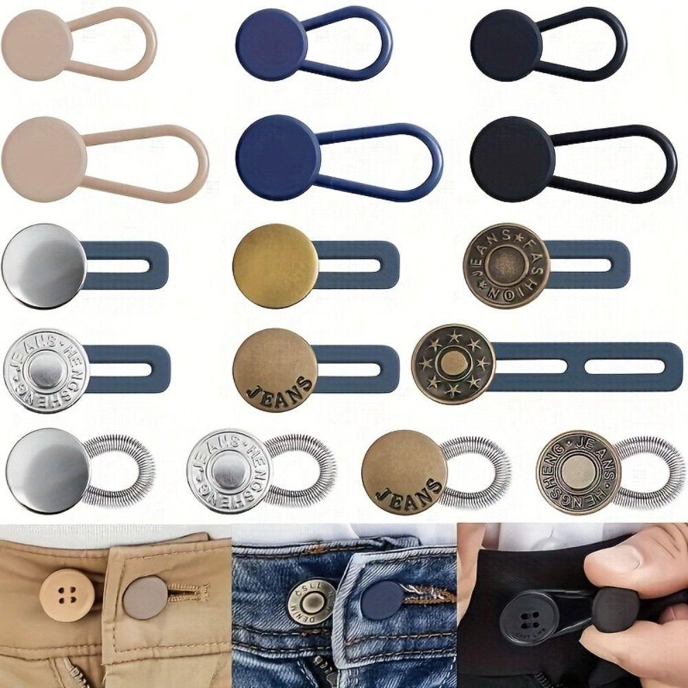12/16/24/26 pcs Button Style Button Extenders Metal Waistband Expander No Sew Extensions  for Jeans