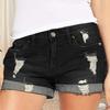 Denim Shorts for Women Mid Rise Ripped Distressed Jean Shorts And Pockets Summer Casual Cuffed Hem Stretchy Denim Shorts