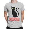 Vampurr Black Cat Halloween Gift T Shirt Men's Cotton Funny T-Shirt Round Collar Vampire Tee Shirt Short Sleeve Tops Gift Idea