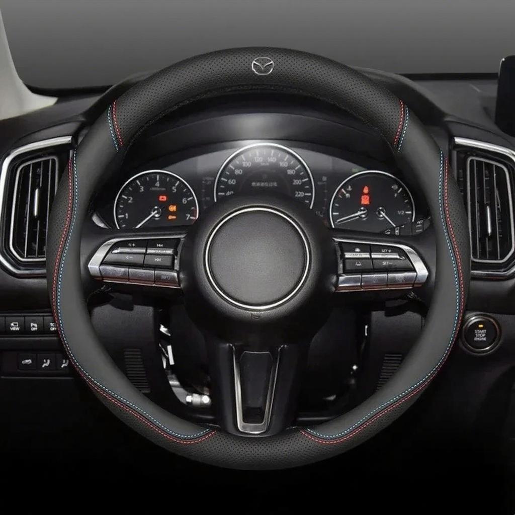 Для Mazda 3 5 6 SKYACTIV Axela Atenza CX30 CX50 CX5 CX7 CX8 CX9 MX5 RX8 BT50 Замшевая Кожаная Накладка на Руль Автомобиля Аксессуары