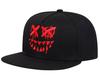 Sproutsy Men's Flat Baseball Cap, Unisex Snapback Cap, Stylish and Cool Design (Black + Red)