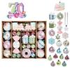 70pcs Macaron Christmas Large Size Colorful Holiday Birthday Electroplating Painting Hanging Ornaments