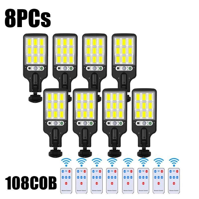 8 шт. 108 COB солнечные фонари для улицы с 3 режимами водонепроницаемый датчик движения охранное освещение настенный уличный фонарь для сада, патио, дорожки