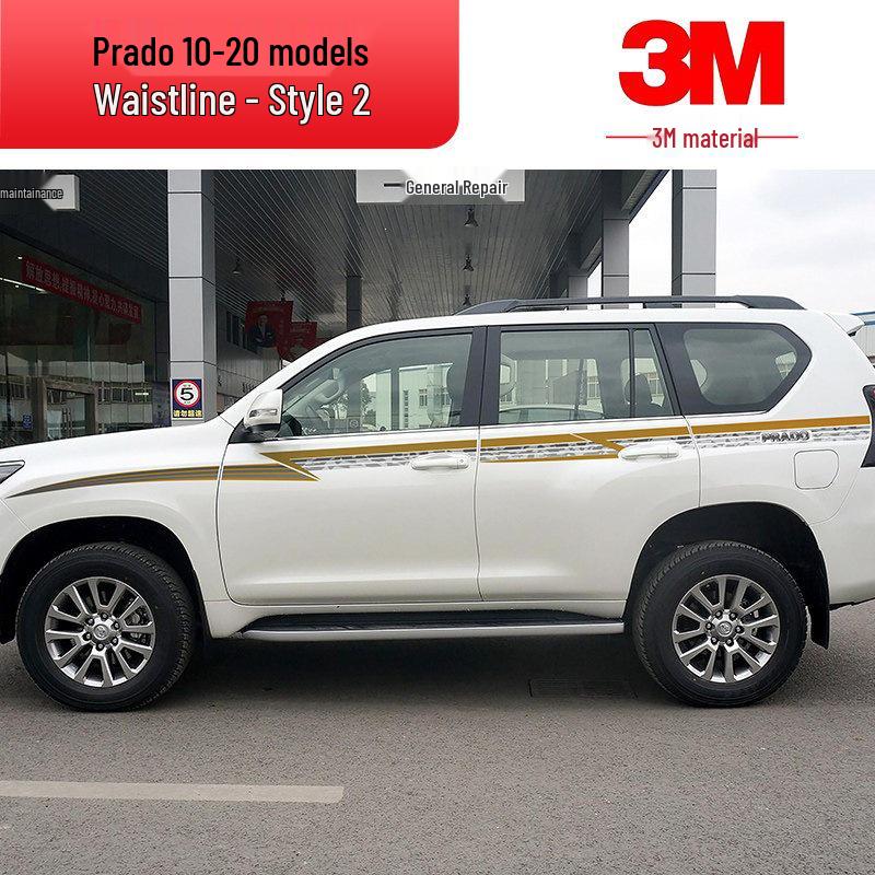Toyota Prado 10-22 Модели Автомобильная Полоса на Кузов Наклейка на Поясную Линию.