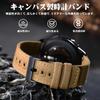 Canvas Watch Strap 24mm Watch Band Embroidered Fabric Replacement Strap Quick Release Buckle [WOCCI] Khaki/Black