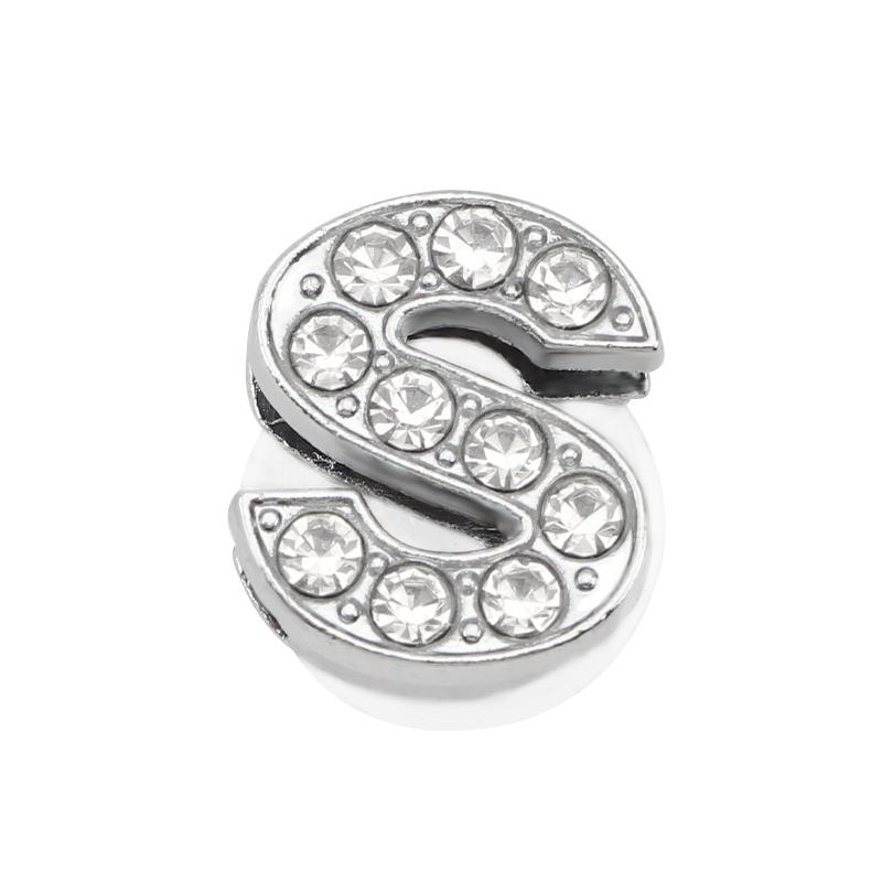 1 шт. Шармы для обуви Блестящие Стразы Буква Кристалл Алфавит Шарм для обуви Украшения Ювелирные изделия Слайдер Браслет Наручные повязки Аксессуар