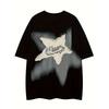Men's Casual Comfortable Cotton Fashionable Loose Short-Sleeved Unique Star-Patterned Street Style T-Shirt Summer Trend Wear