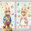 Waterproof Easter Door Stickers Creative Easter Bunny Static Cling Decal  Festive Decorations