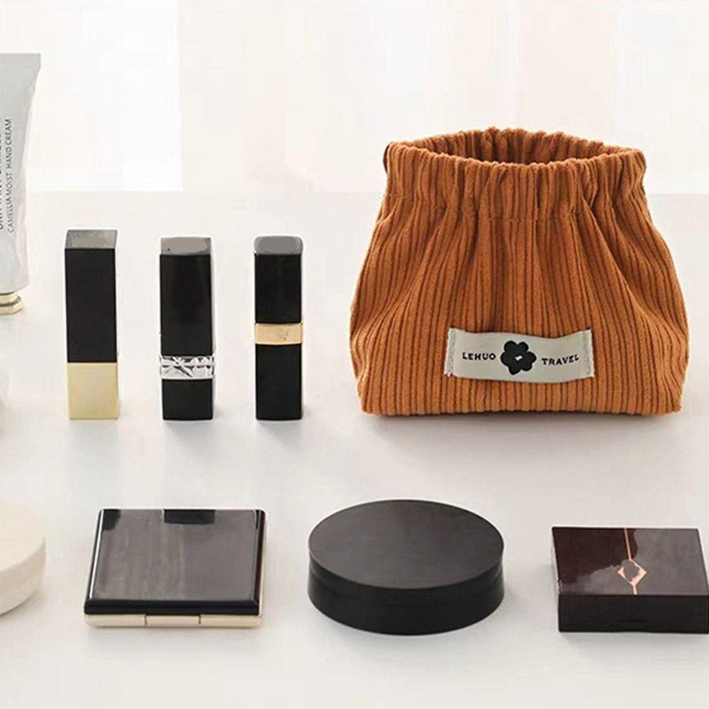 Makeup Bag Mini Cosmetic Bag Corduroy Leaf Spring Bag Portable Lipstick Storage Bag Women