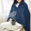 140*100cm Plush Stripe Warm Shawl Thicken Wearable Scarf Women Soft Flannel Blanket Shawl  Winter