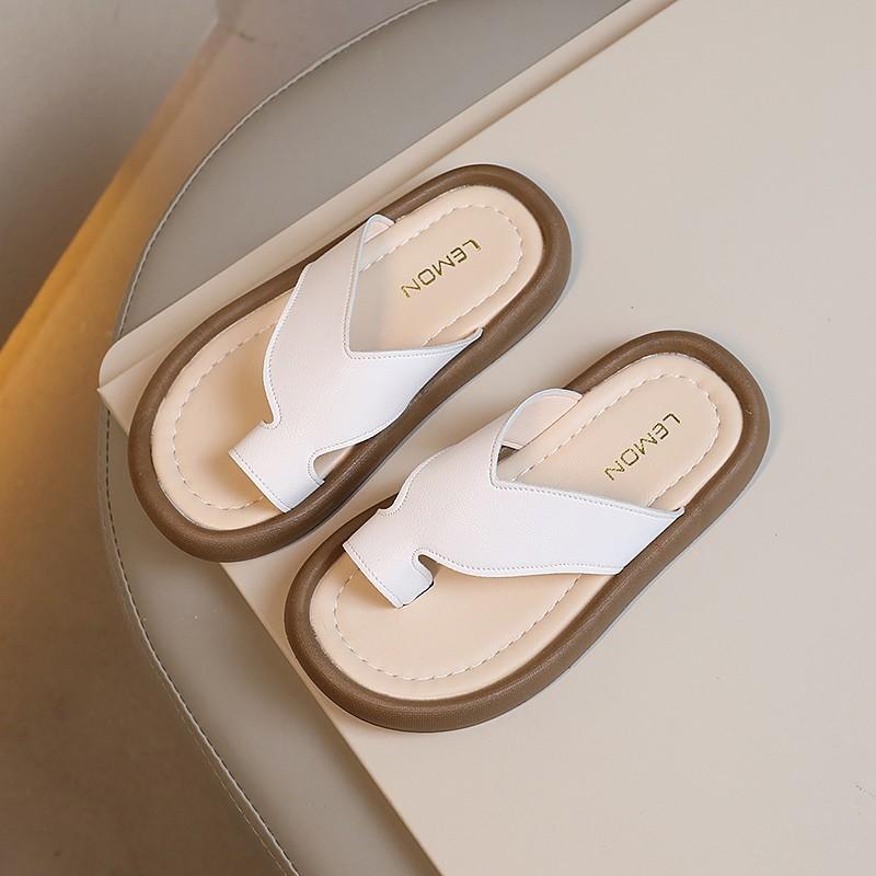 Детские летние тапочки для мальчиков и девочек, летняя пляжная обувь, детские тапочки для улицы и дома с круглым носком, толстая подошва, открытый носок, 2024 г., новинка