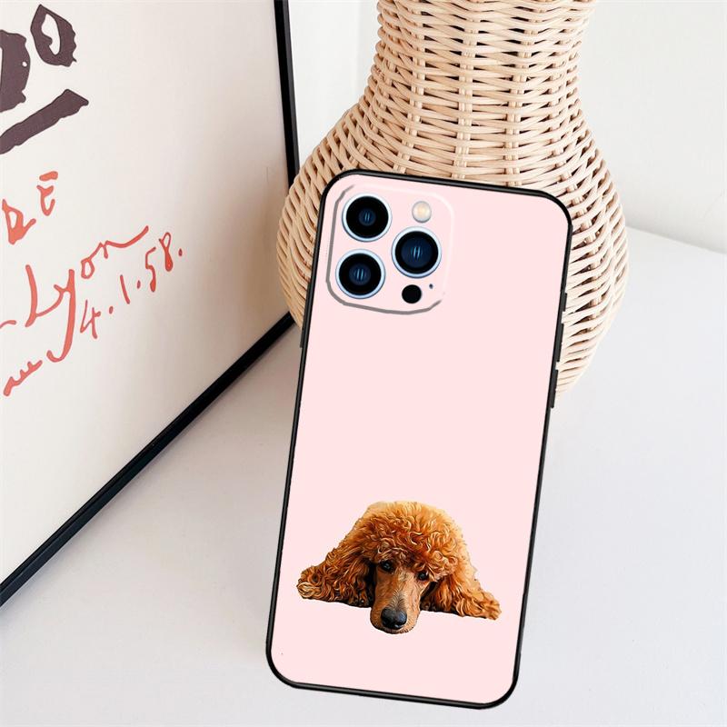 Мультяшный чехол для телефона с пуделем Для iPhone 16 Pro Max 14 13 12 11 15 17 Pro Max mini 15 16 Plus 16e Задняя крышка