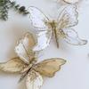 New Year Christmas Glitter Butterfly Ornament With Clip Indoor Home Fake Butterfly Craft Decorations 21x25 Cm Christmas Tree Dec