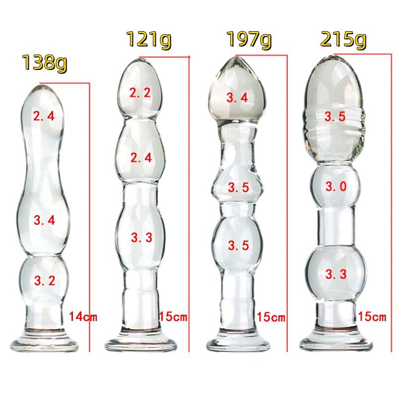 VaHppy Glass анальные пробки Тонкие и длинные Глубокие анальные стягивающие бусины Унисекс Гей Секс-игрушки Дилдо Мастурбаторы SM