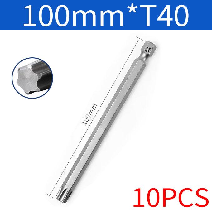 Набор из 8/10 шт. 1/4" 100 мм магнитных бит Torx для электрической отвертки, высококачественная отвертка Torx T8-T40