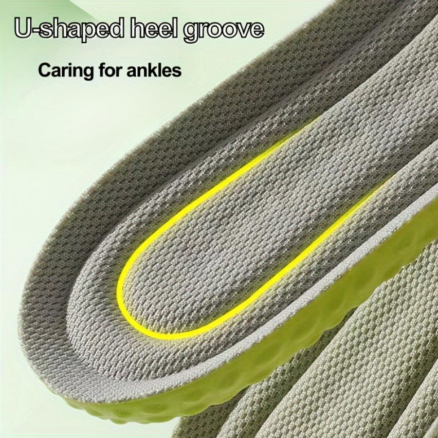 1Pair Soft Breathable Sport Cushioning Inserts Wormwood Deodorant Insoles For Men Women Boost Shoe Pads Mesh Can Cut Size Insole