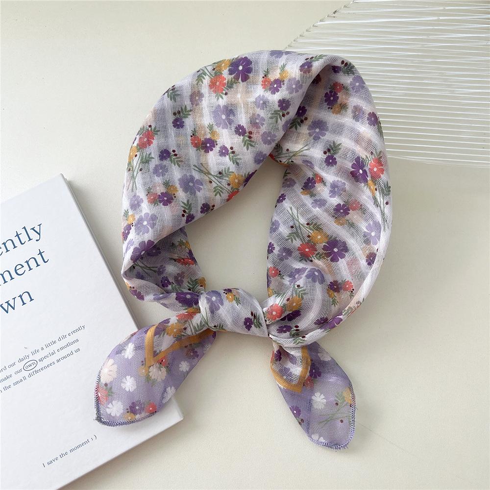 Маленький квадратный шарф из хлопка и льна, шелковый шарф, женский, весна и осень, новый стиль, художественный и универсальный, модный, темпераментный шарф-повязка на голову