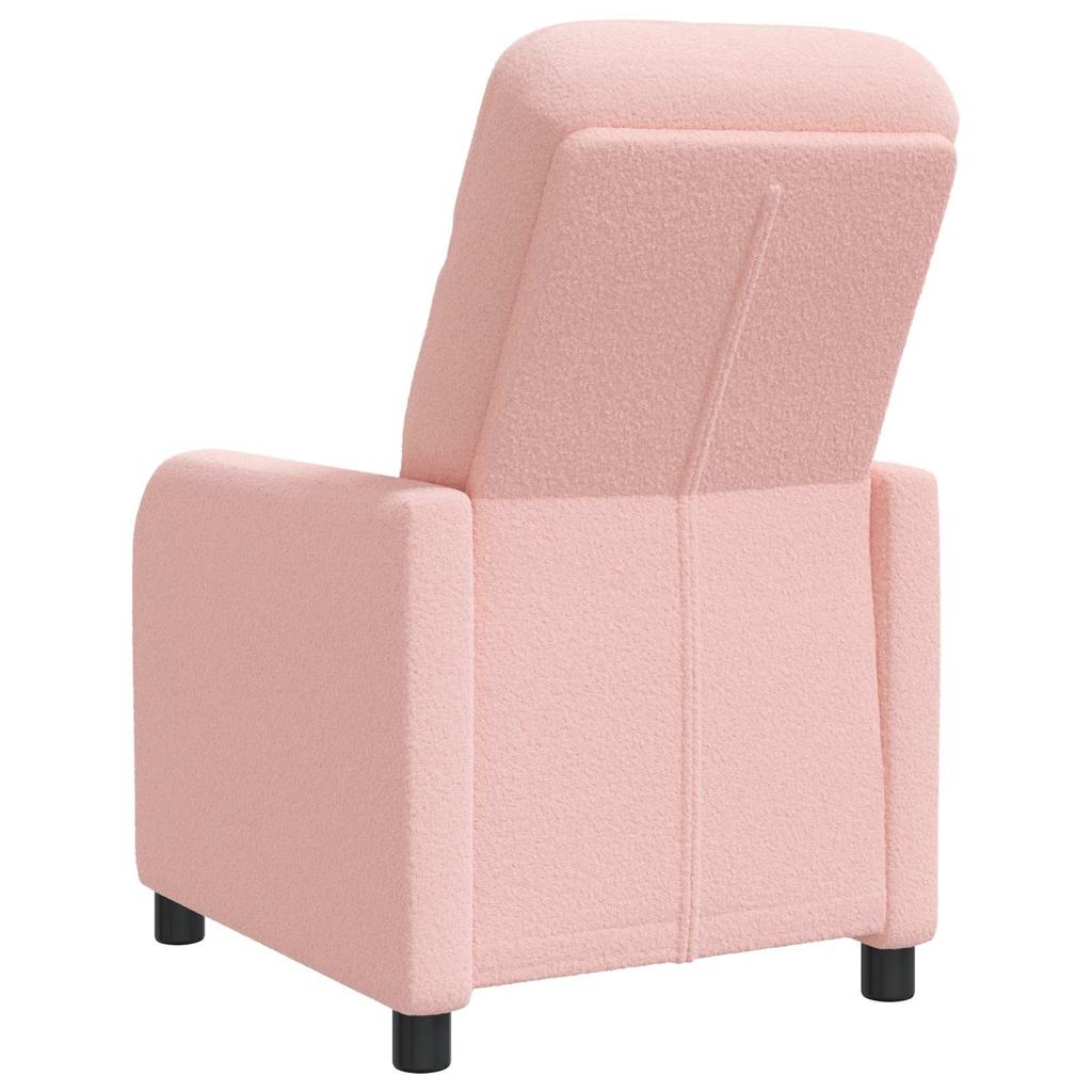 Recliner Chair Pink Boucle