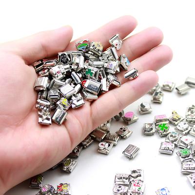 5 шт. новые модные DIY красивые цвета, итальянские очаровательные звенья, подходят для браслета 9 мм, изготовление ювелирных изделий из нержавеющей стали, 2024