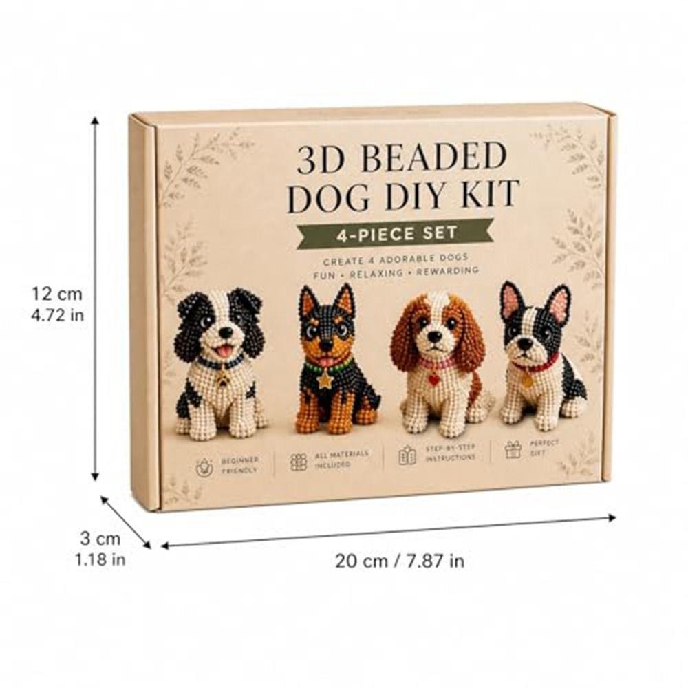 Handmade 3D Bead Pet Keychain Making Kit Colorful Beadwork Art Craft Set For Beginners